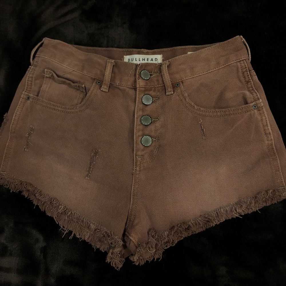 Mauve high rise shorts